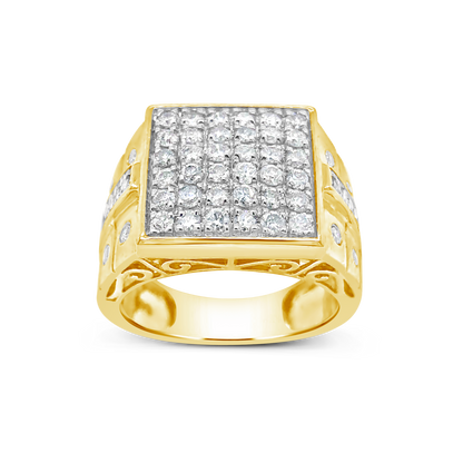 Diamond Ring 1.48 CTW Round Cut 10K Yellow Gold