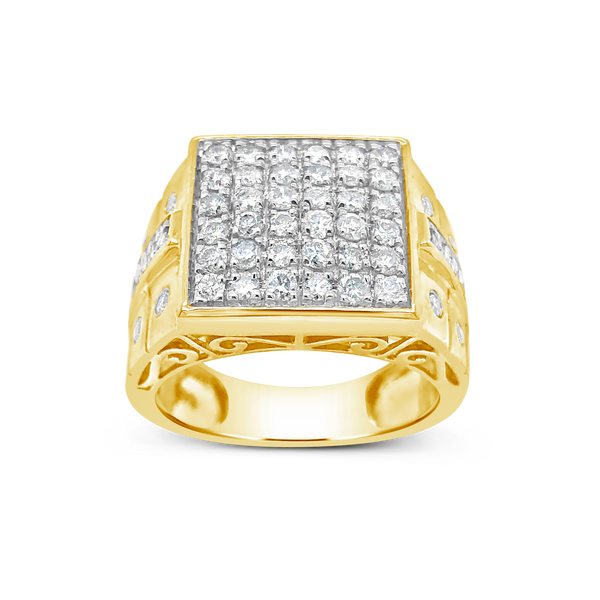 Diamond Ring 1.48 CTW Round Cut 10K Yellow Gold
