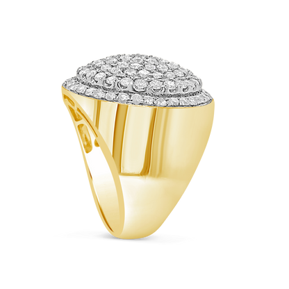 Diamond Ring 2.92 CTW Round Cut 10K Yellow Gold