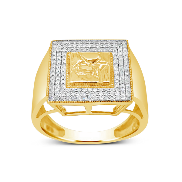 Diamond Nugget Ring .35 CTW Round Cut 10K Yellow Gold