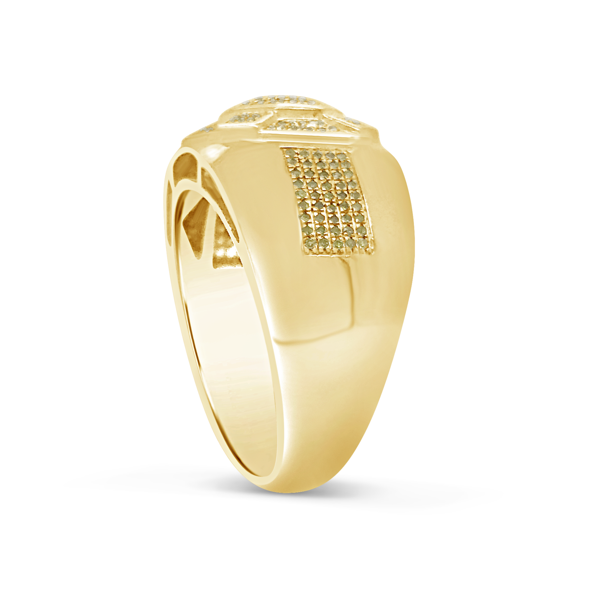 Yellow Canary Diamond Ring .36 CTW Round Cut 10K Yellow Gold
