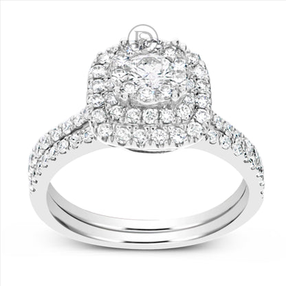 Diamond Engagement Ring .97 CTW Round Cut 14K White Gold