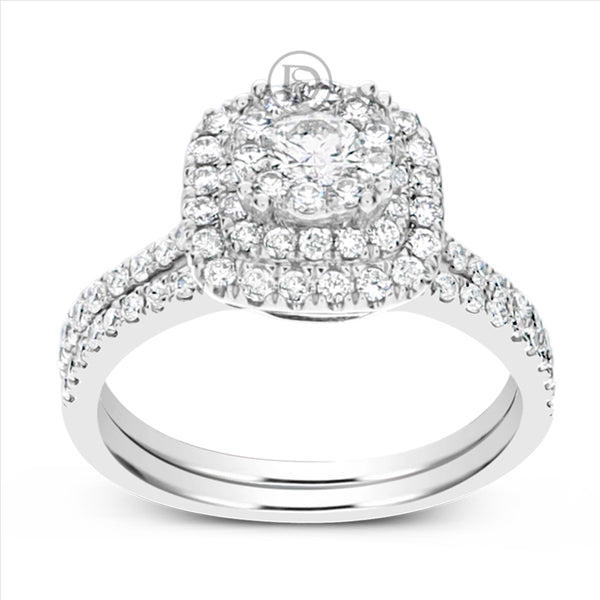 Diamond Engagement Ring .97 CTW Round Cut 14K White Gold