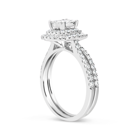 Diamond Engagement Ring .97 CTW Round Cut 14K White Gold