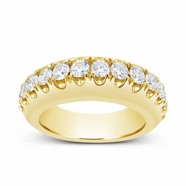 Diamond Ring 1.85 CTW Round Cut 10K Yellow Gold