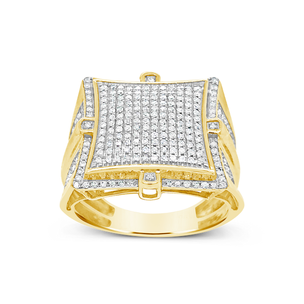 Diamond Ring 1.60 CTW Round Cut 10K Yellow Gold