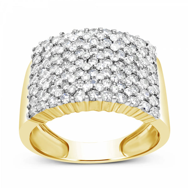 Diamond Ring 2.63 CTW Round Cut 10K Yellow Gold