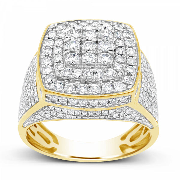 Diamond Ring 1.9 CTW Round Cut 10K Yellow Gold