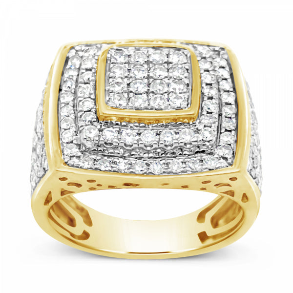 Diamond Ring 2.12 CTW Round Cut 10K Yellow Gold