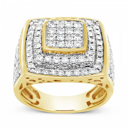 Diamond Ring 2.12 CTW Round Cut 10K Yellow Gold