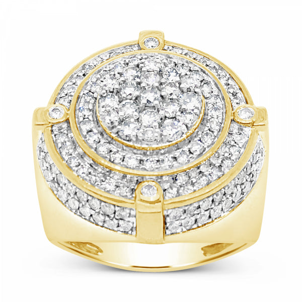 Diamond Ring 2.33 CTW Round Cut 10K Yellow Gold