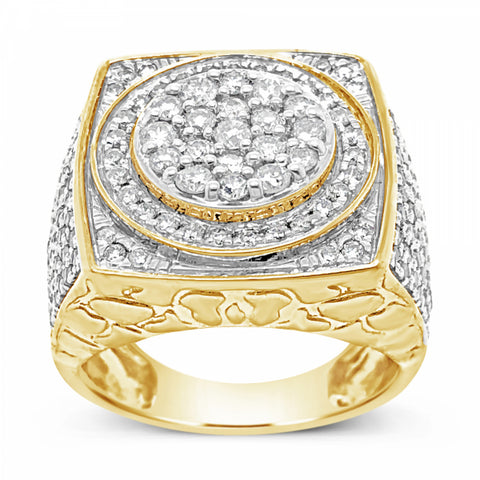 Diamond Ring 2.61 CTW Round Cut 10K Yellow Gold