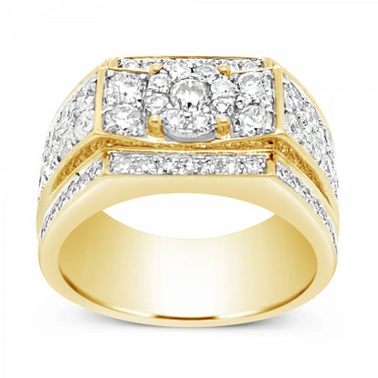 Diamond Ring 2.79 CTW Round Cut 10K Yellow Gold