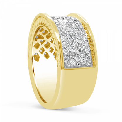 Diamond Ring 1.53 CTW Round Cut 10K Yellow Gold