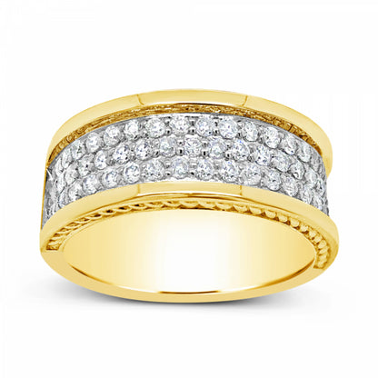 Diamond Ring 1.05 CTW Round Cut 10K Yellow Gold
