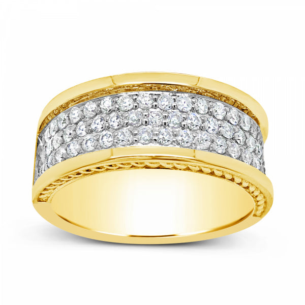 Diamond Ring 1.05 CTW Round Cut 10K Yellow Gold