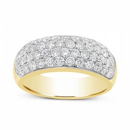 Diamond Ring 1.82 CTW Round Cut 10K Yellow Gold