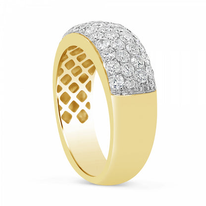 Diamond Ring 1.82 CTW Round Cut 10K Yellow Gold