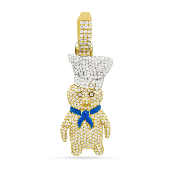 10K Yellow Gold Dough Boy Pendant With 6.00CT Diamonds