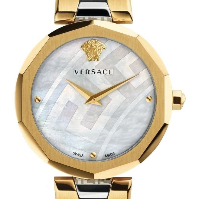 Versace Idyia Watch Two Tone w/ Mother of Pearl Face