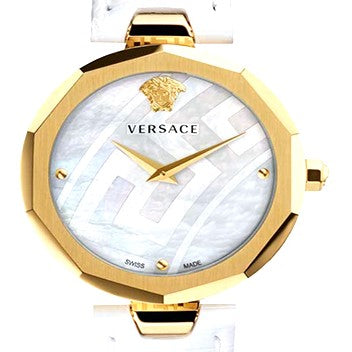 Idyia Diamond Mother of Pearl Dial Ladies Watch With White Band