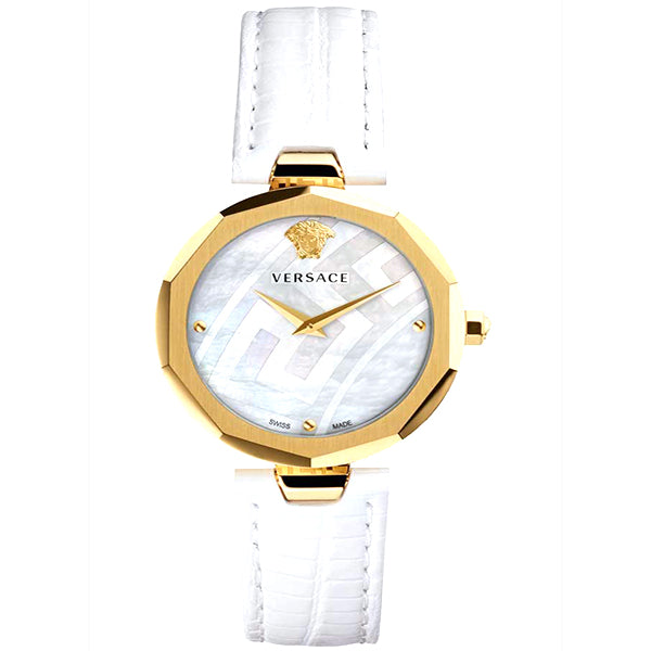 Idyia Diamond Mother of Pearl Dial Ladies Watch With White Band
