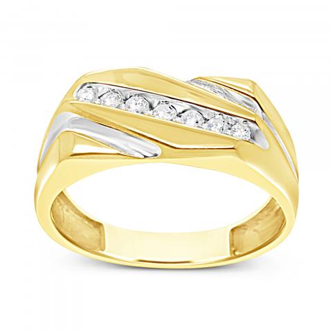 Diamond Ring .12 CTW Round Cut 10K Yellow Gold