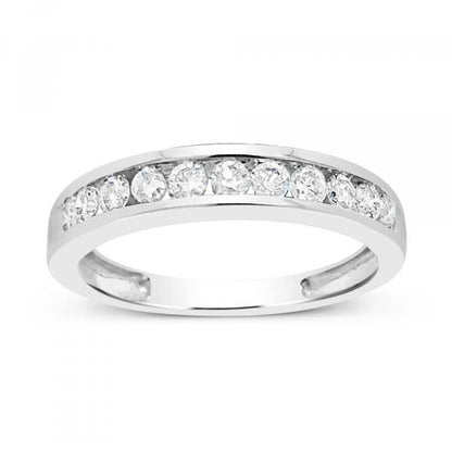 Diamond Band .50 CTW Round Cut 14K White Gold