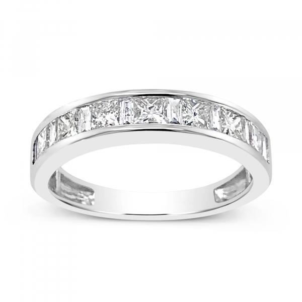 14K White Gold .91 CTW Round Cut Diamond Band
