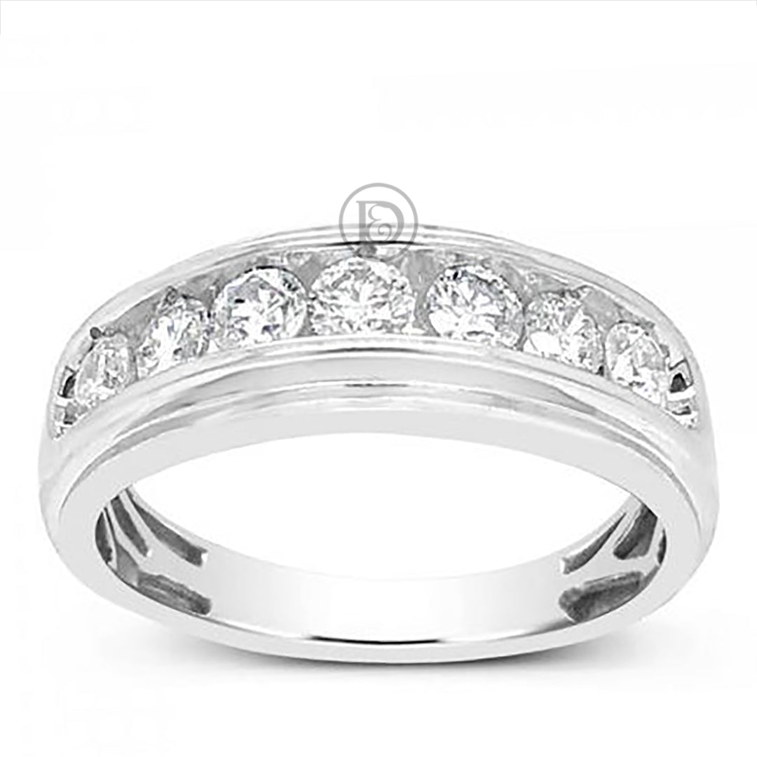 Diamond band 1 CTW Round Cut 10K White Gold