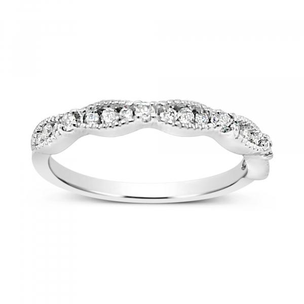 Vintage Diamond Band 1.95 CTW Round Cut 10K White Gold